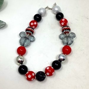 Girl's Chunky Beaded Minnie Themed Necklace
